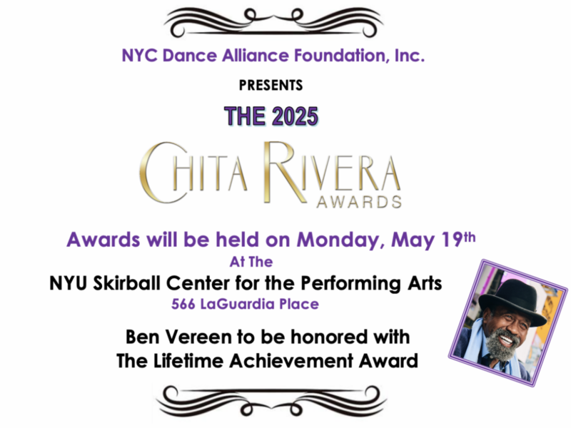 The 2025 Chita Rivera Awards to be held on 5/19 