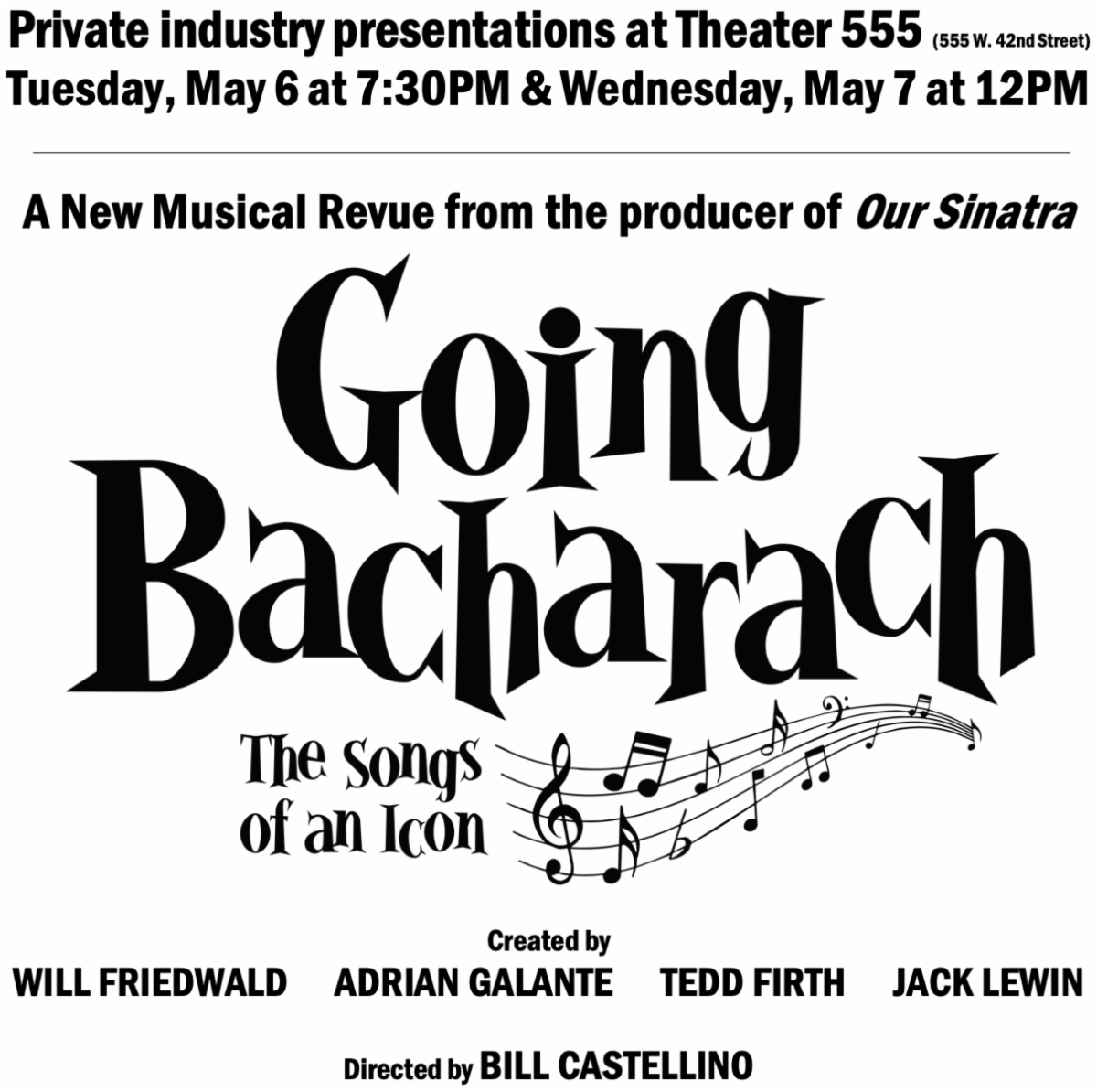 Image of Private industry presentations of GOING BACHARACH set for May 6 & 7 article